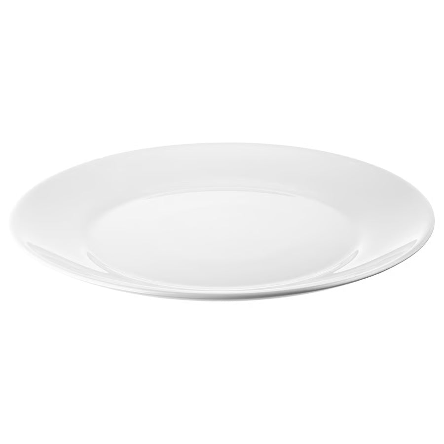 Assiettes plates blanches D25 cm — lot de 6